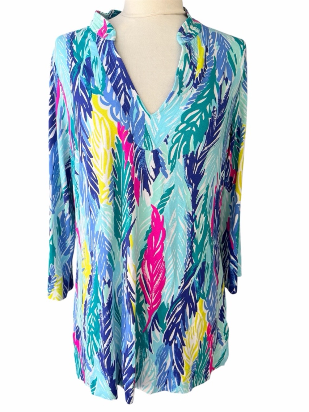 Lilly Pulitzer Vero Tunic Light As A Feather Top Medium UPF 50+ Beach Resort